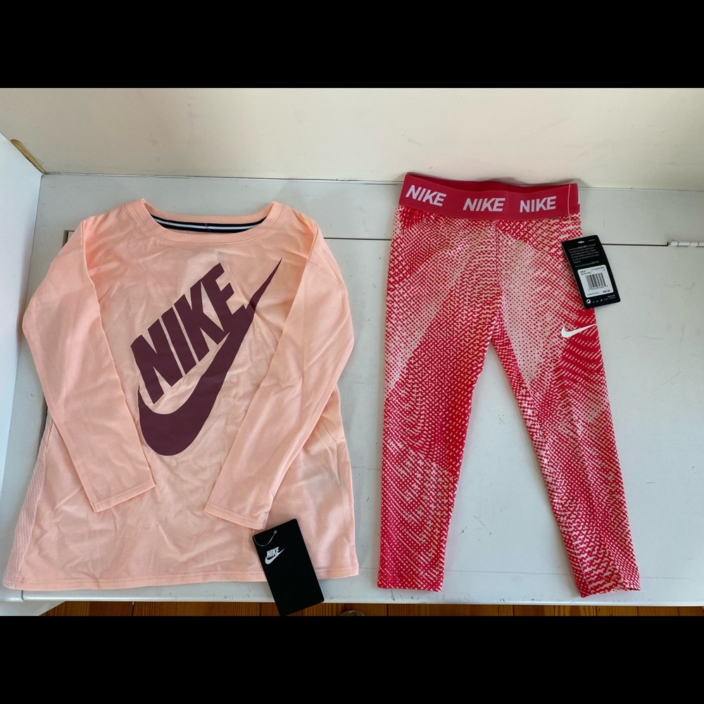 Nike girls leggings & shirt outfit size 4